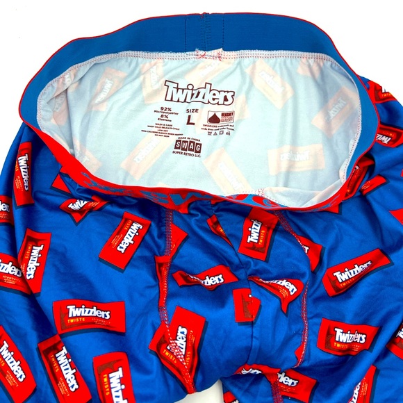 SWAG, TWIZZLERS MEN’S BLUE BOXER BRIEFS,92% MICROPOLYESTER 8% ELASTANE, LARGE - Picture 5 of 10